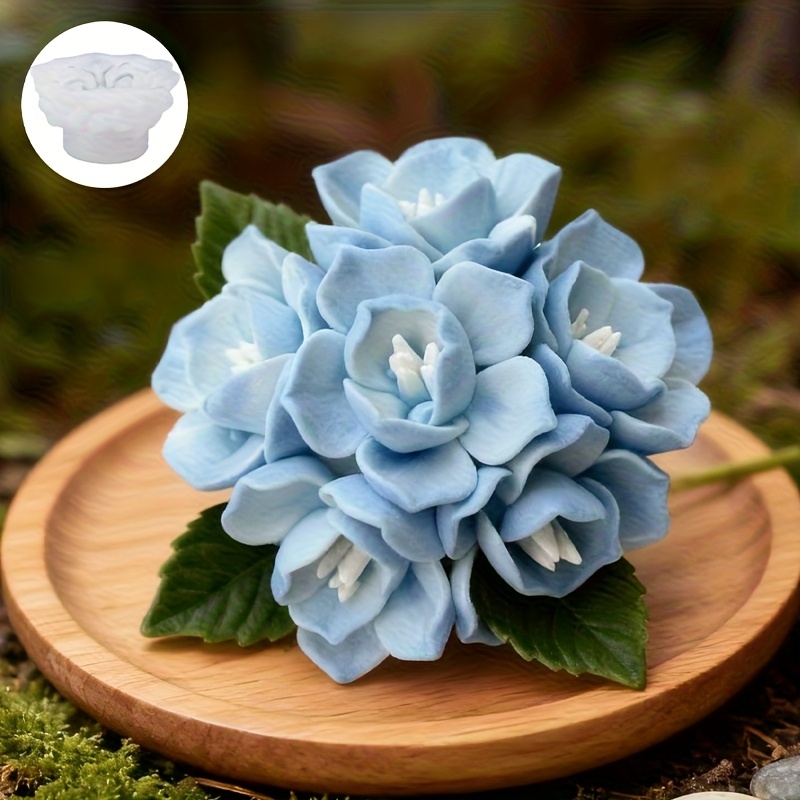 Candle Making Things - 1개의 수국 양초 실리콘 몰드, 양초,