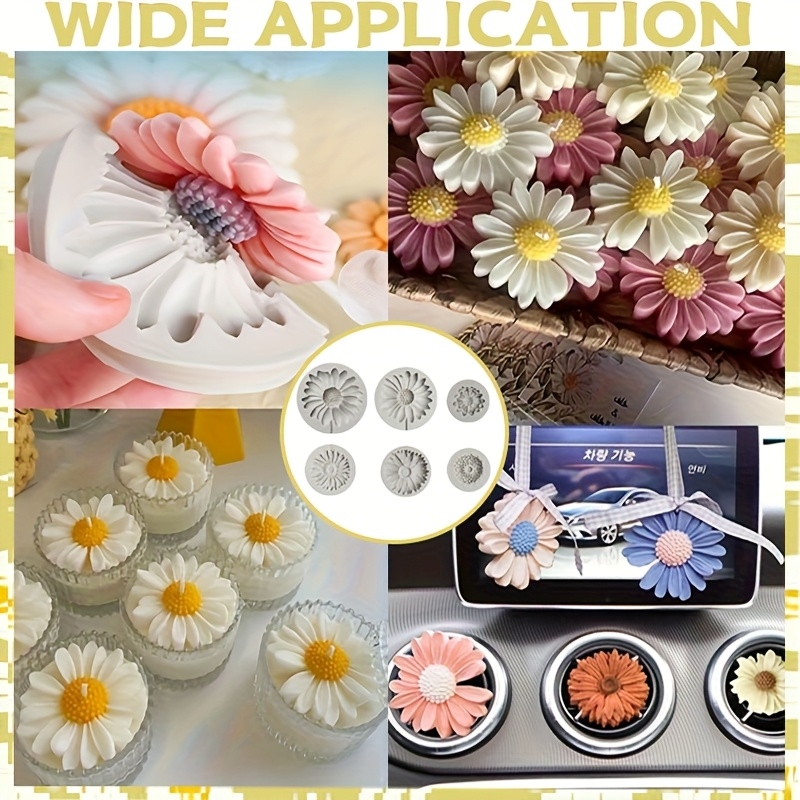 6개, 해바라기 데이지 실리콘 몰드, 3D 꽃 장식 몰 - Candle Making Things 리뷰 및 가격