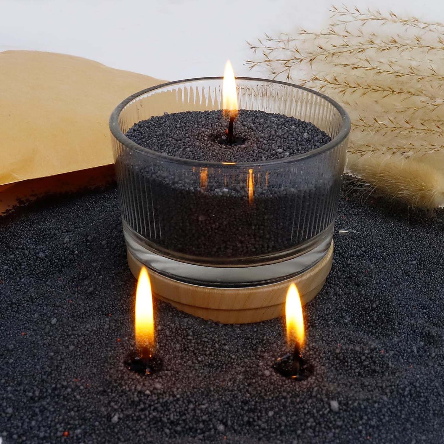 심지가 있는 검정색 캔들 모래, 200g, 10개의 심 - Candle Making Easy 리뷰 및 가격