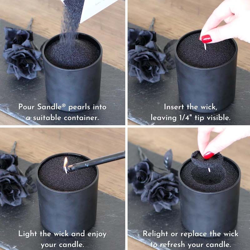 심지가 있는 검정색 캔들 모래, 200g, 10개의 심 - Candle Making Easy 리뷰 및 가격